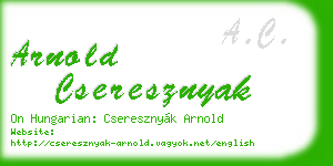 arnold cseresznyak business card