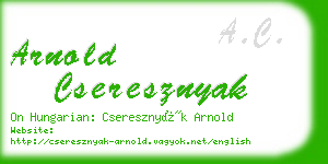 arnold cseresznyak business card